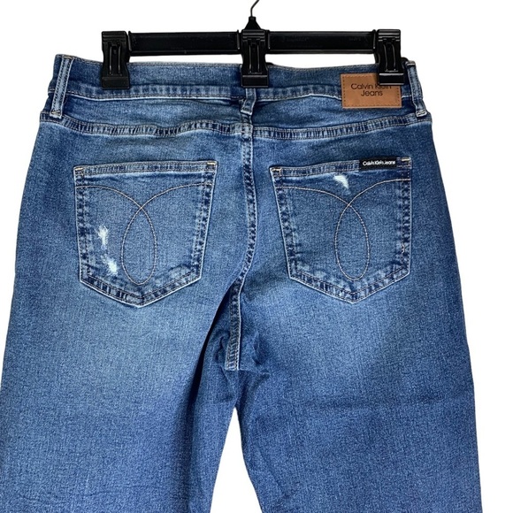 Calvin Klein New Distressed Mid Rise Boyfriend Jeans Size 27 Roll Up or Down - Picture 7 of 10